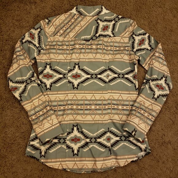 Rock & Roll Aztec Western Long Sleeve Button Down Shirt - Picture 2 of 7